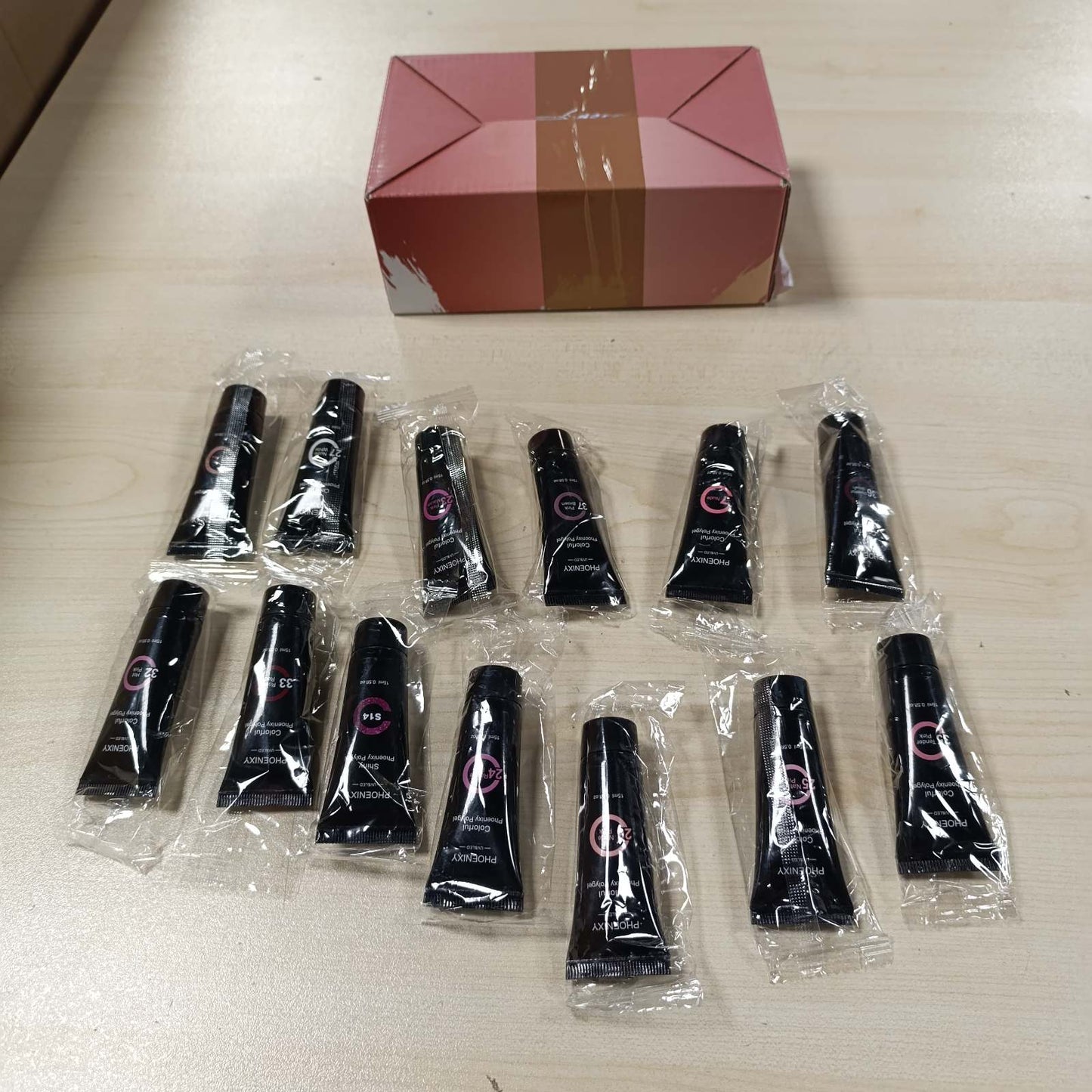 316773 - PHOENIXY Set xheli për thonj, 14 ngjyra, 15 ml, për zgjatje thonjsh, dhuratë për gra, i zi, i bardhë, nudo, rozë