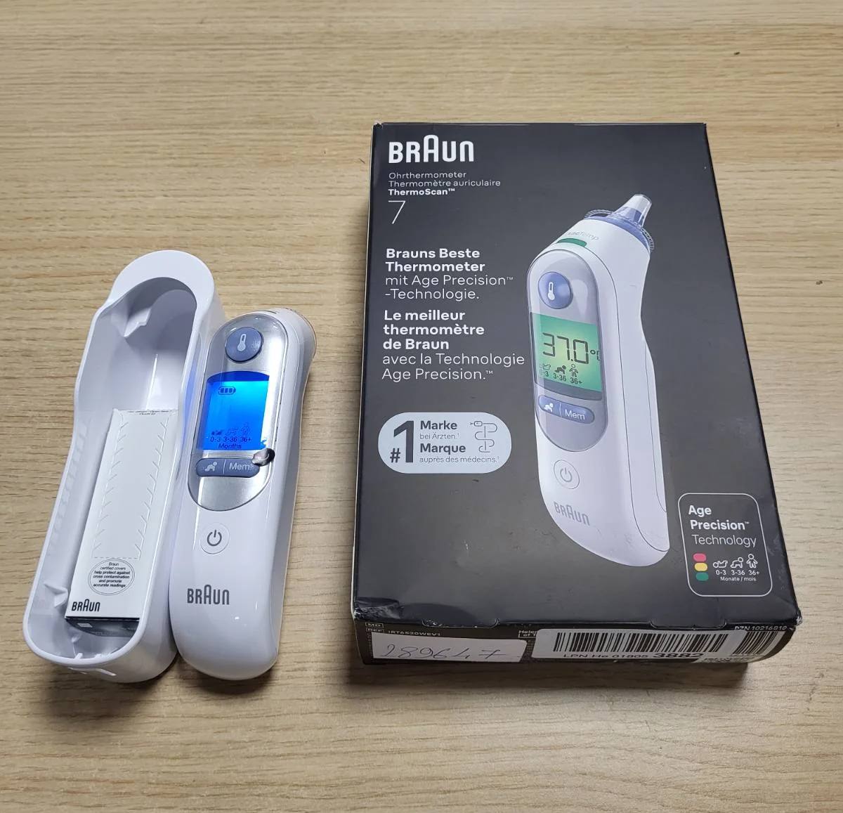 289647 - BRAUN Termometër veshi ThermoScan 7 BRAIRT6520, Teknologjia e Precizionit Age, Ekran dixhital me kodim ngjyrash, Miqësor për foshnje dhe fëmijë të vegjël