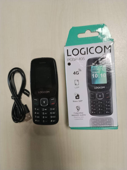295953 - POSH 405 Telefon celular 4G i zhbllokuar, SIM e dyfishtë, ekran 1.77", jetëgjatësi baterie 200 orë, memorie e zgjerueshme 32GB, USB-C, e zezë