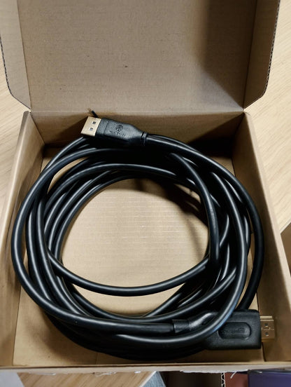 269049 - KABLLO AMAZONBASICS DisplayPort në HDMI, 4.5 m, lidhës të veshur me ar, e zezë