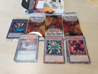 276953 - YU-GI-OH! Pako me 3 kuti përforcuese Burning Territory - 28 karta, 1 kartë token, Mosha 6+, Edicioni Francez