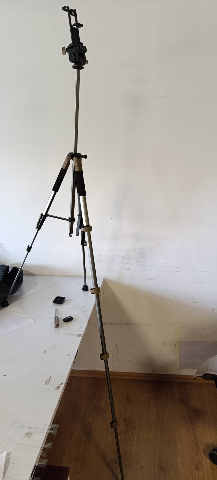 276499 - K&F CONCEPT S255A3+BV01 Tripod Kamerash, Tripod i Lehtë me Çantë, lartësi 190cm, për Kamerë/DSLR/Videokamera Canon Nikon Sony, Tripod Udhëtimi me Mbajtëse Telefoni Smartphone/Tableti (Gri)