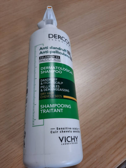 316658 - VICHY Dercos Shampo Kundër Zbokthit DS, 390 ml, për zbokth dhe kruarje, flokë të tharë