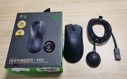 272718 - RAZER DEATHADDER V4 PRO – Maus ergonomik pa tel për sporte elektronike, ultra i lehtë - 56g - 2.4 GHz Hyperspeed - Sensor Focus Pro 45K - 8K Hz Polling - Çelësa optikë Gen-4 - PC/Mac | E zezë