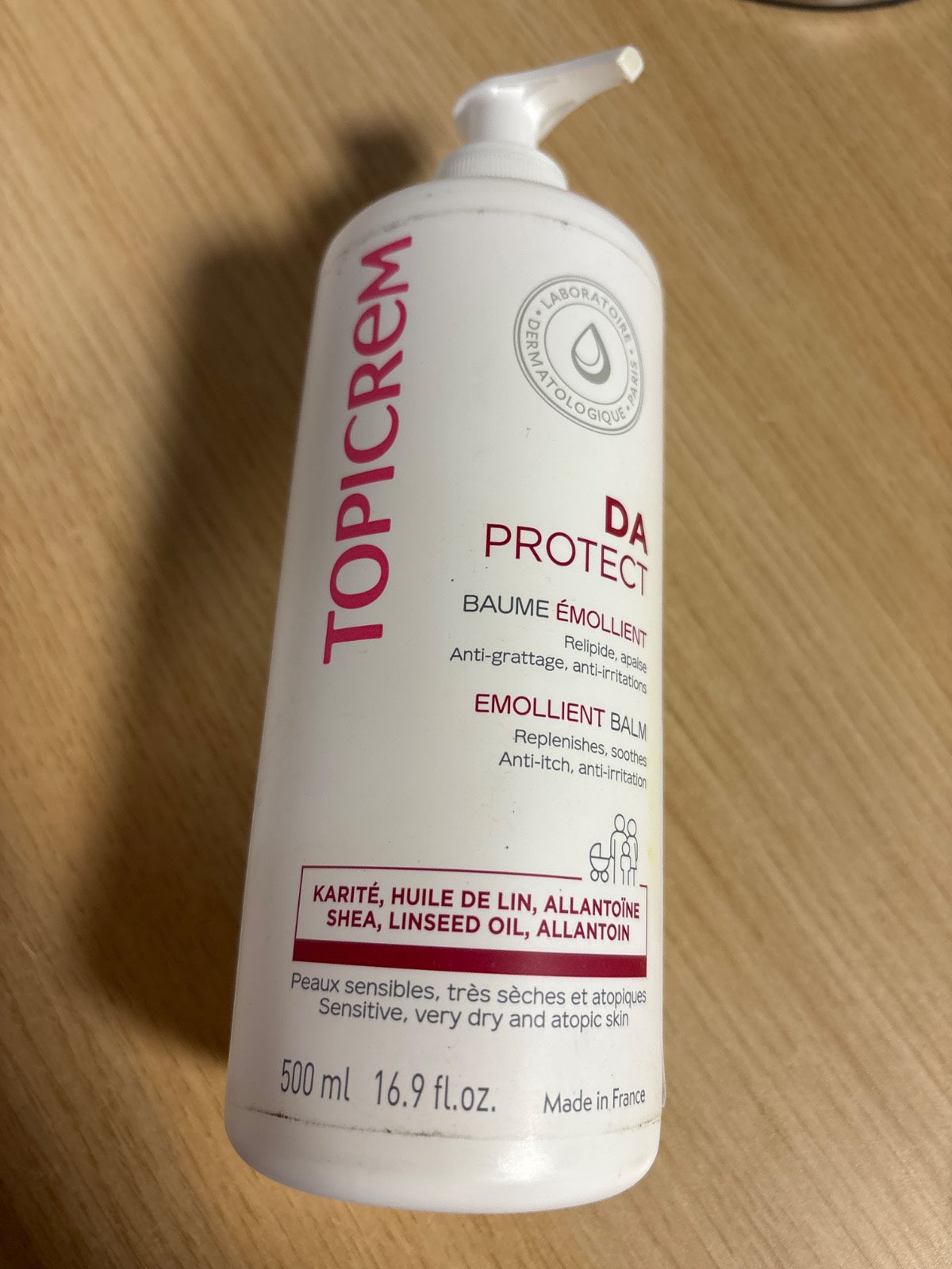 318002 - TOPICREM, DA Emollient Balm, Krem Hidratues për Fytyrën dhe Trupin, 500 ml, për lëkurë të ndjeshme, të thatë, dhe atopike