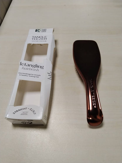 317537 - TANGLE TEEZER Furçë flokësh Ultimate Detangler, për flokë të lagur dhe të thatë, qime me dy nivele, ngjyrë bronzi çokollate me përfundim kromi