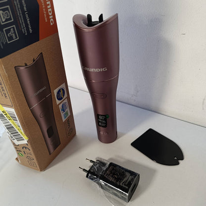 315929 - GRUNDIG EasyCurl hekur automatik për kaçurrela HS 6230, kaçurrela të mëdha dhe të vogla, pa tel, funksionon me bateri, 3 cilësime temperature, veshje qeramike, kohëmatës, LCD, ngjyra vjollcë