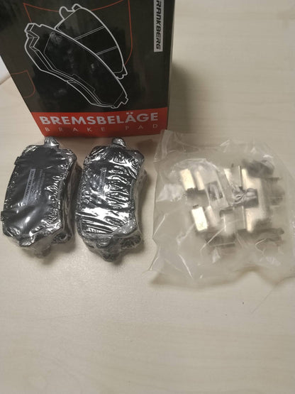 288801 - FRANKBERG Set pllakash frenash 4 pllaka të pasme, për Golf VI 5K1, Golf V 1K1, Golf Plus 521 5M1, Golf VI Variant AJ5, zëvendëson # JZW698451G, 3C0698451F