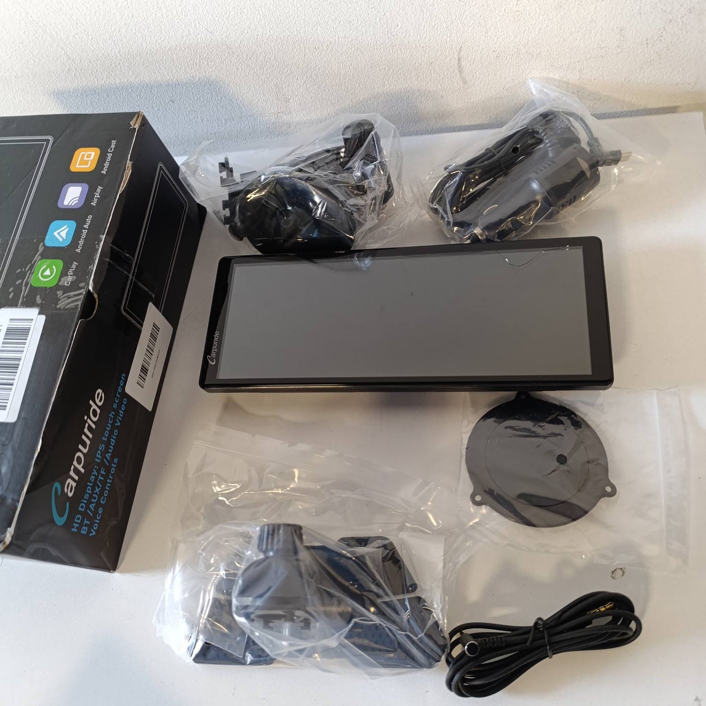 276276 - RADIO PORTATIVE PA TEL PËR MAKINË CARPURIDE V92 ME CARPLAY DHE ANDROID AUTO, RADIO ME EKRAN ME PREKJE HD 10.26 INÇ 1080P ME BT 5.0, MONTIM ME LIDHJE PASQYRE PËR PANELIN E KAMIONIT/RV-SË