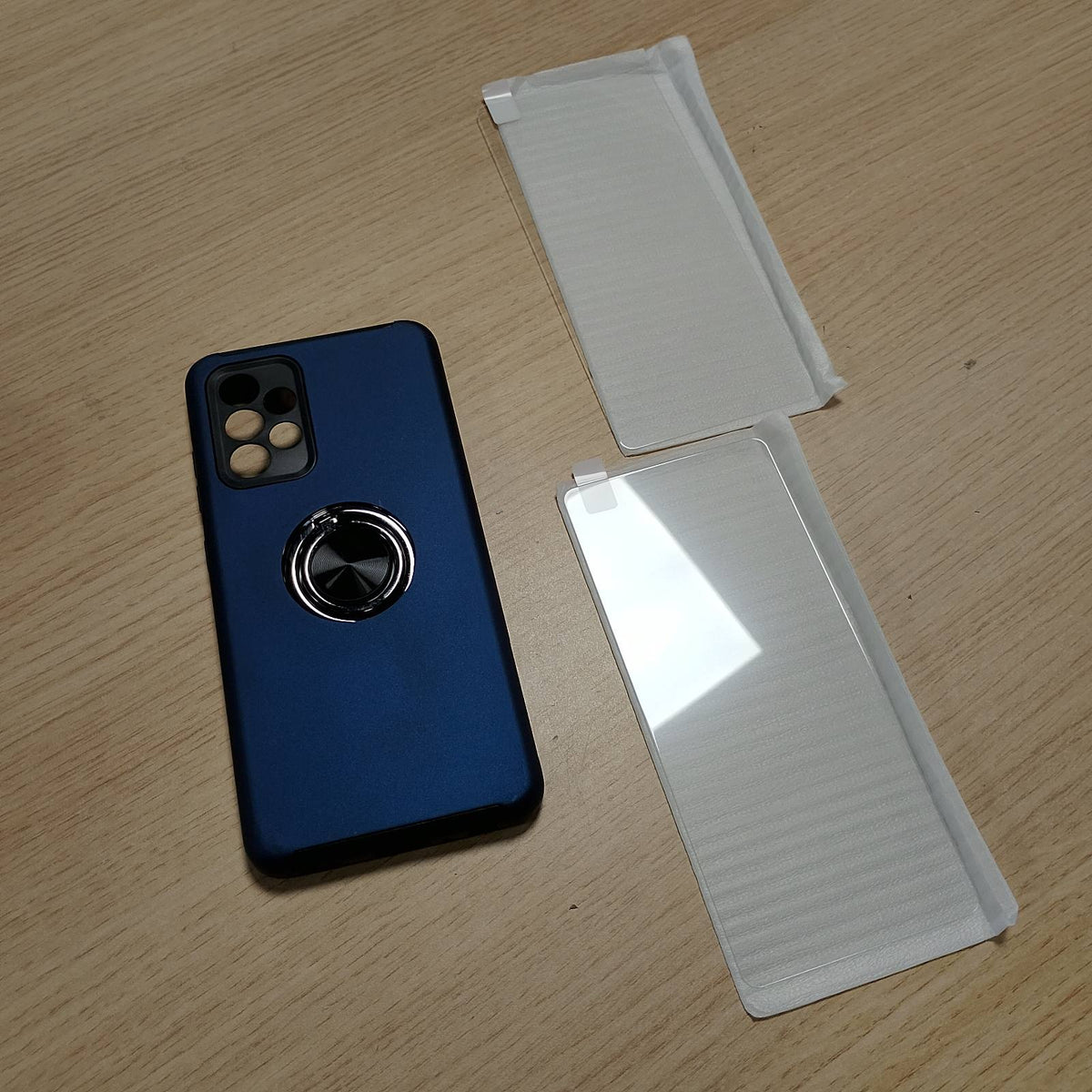 320556 - LeYi Mbrojtëse për Samsung Galaxy A52S 5G/A52 4G/5G, Mbrojtëse Kamere dhe 2 Mbrojtëse Ekrani prej Xhami të Temperuar, Mbulesë Telefoni Ushtarake me Mbajtëse Unaze Metalike, Blu