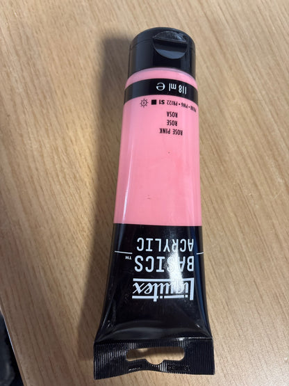 320538 - LIQUITEX 8870078 Basics Bojë akrilike, Pigmente për artistë, rezistente ndaj dritës, jetëgjatë, me përfundim sateni, Tub 118 ml, Rozë