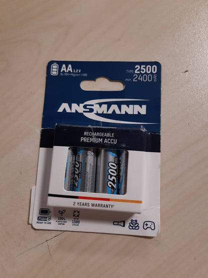 277022 - ANSMANN Bateri të rikarikueshme AA 2500 mAh NiMH 1.2 V (4 copë) - Bateri të rikarikueshme Mignon AA, maxE me vetëshkarkim të ulët