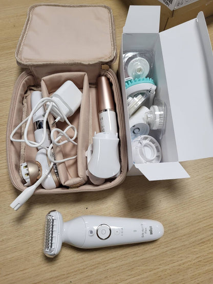 315063 - DEPILATOR ELEKTRIK SILK-ÉPIL 9, 9-681 3D FACE SPA, i papërshkueshëm nga uji, kokë fleksibile 360°, komplet depilimi gjithçka-në-një