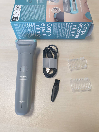 316301 - PHILIPS Seria Bodygroom 3000, Makinë prerëse për meshkuj, 100% e papërshkueshme nga dushi, kohëzgjatje funksionimi 80 minuta, BG3480/15
