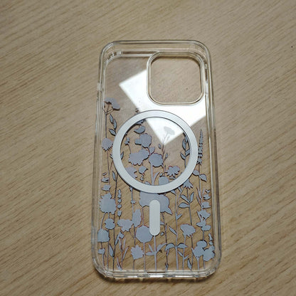 320564 - L-FADNUT Mbulesë magnetike për iPhone 13 Pro, e pajtueshme me MagSafe, mbrojtëse transparente me motive lulesh, rezistente ndaj goditjeve dhe gërvishtjeve