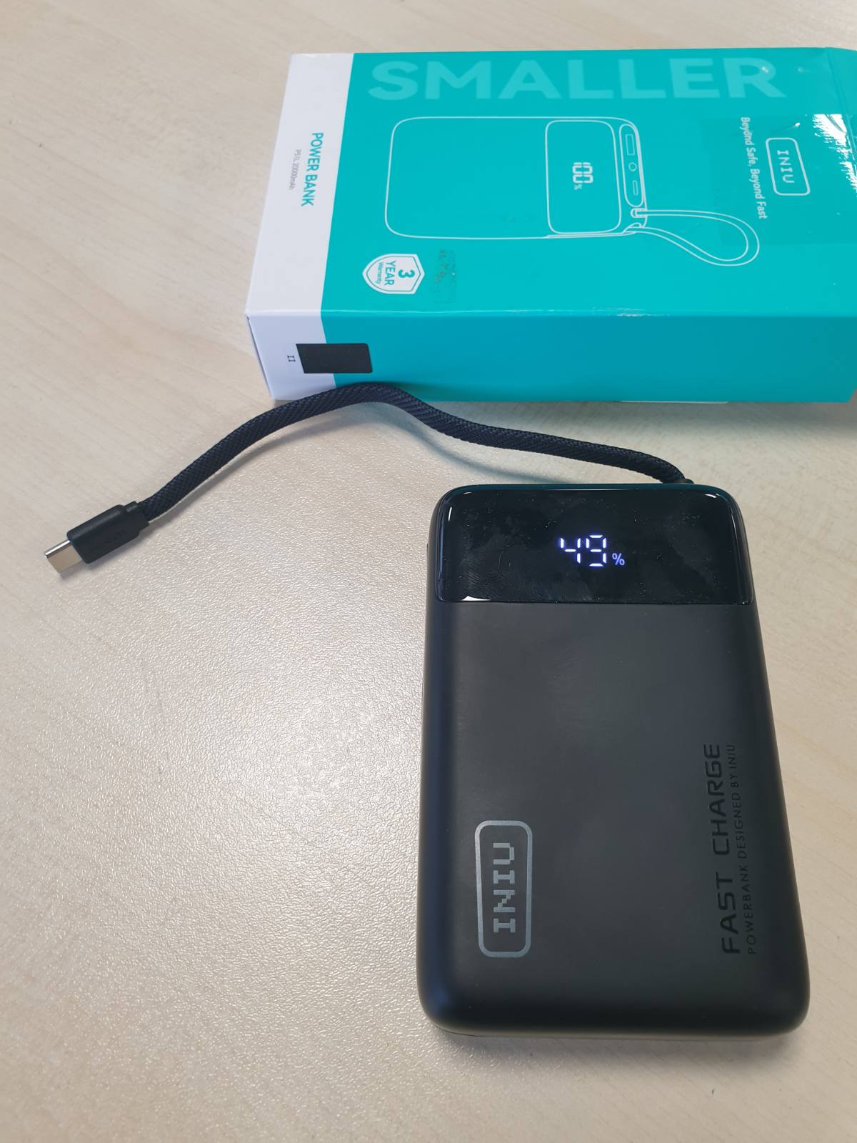276656 - INIU Bankë energjie 45W, 20000mAh, me kabllo të integruar USB-C, e përputhshme me aeroplan, për iPhone 17 16 15, Samsung S22, Xiaomi, iPad