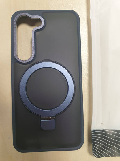 276942 - HUWAIIH Mbrojtëse për Samsung Galaxy S23, Mbajtëse unaze magnetike e padukshme, mbrojtje ushtarake, mbrojtëse nga goditjet, Ngjyrë Blu marine