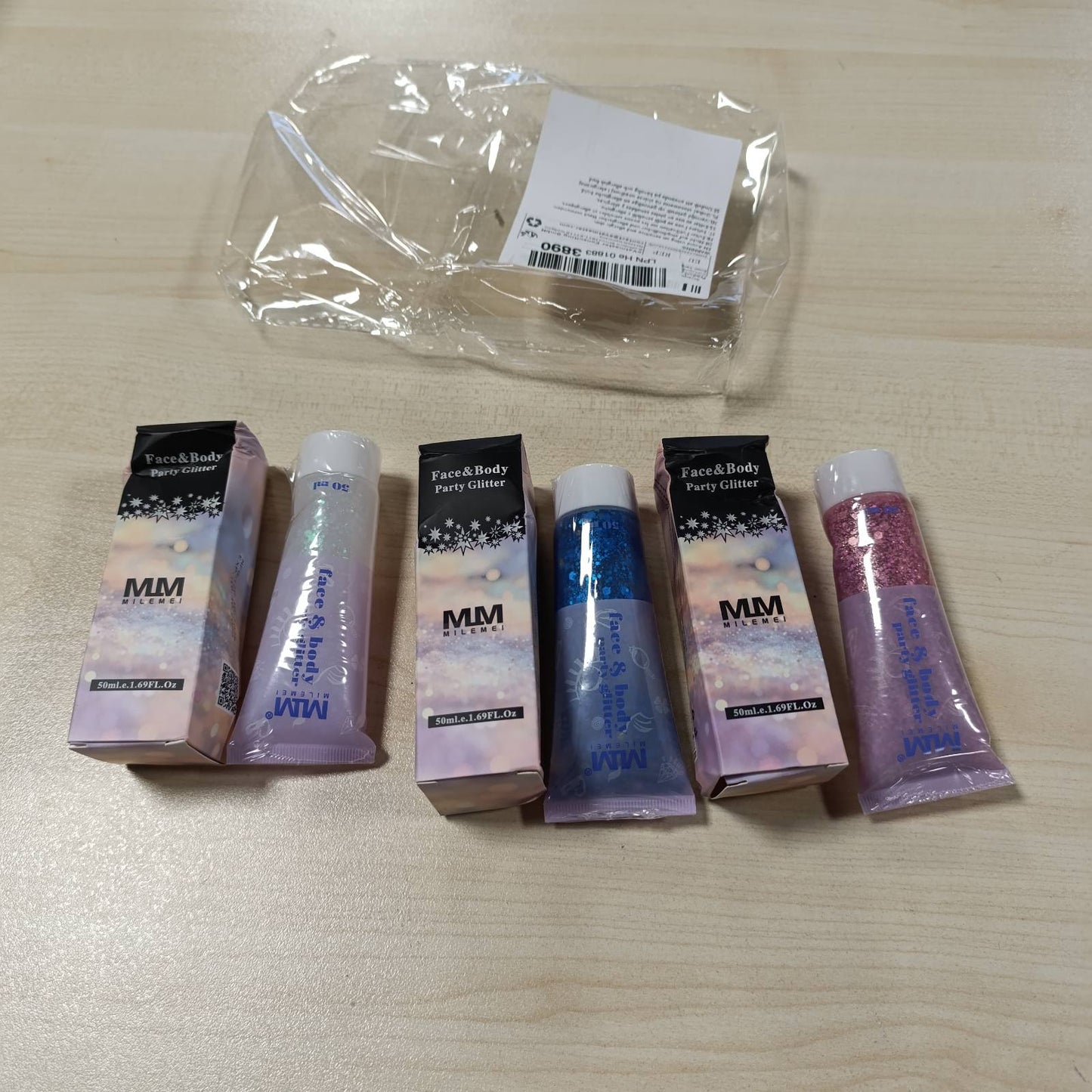 269582 - Shkëlqyes për fytyrën Sularpek me 3 copë, Shkëlqyes për trupin 50ml, Shkëlqyes për grim, Shkëlqyes për trupin me xixa sirene, Shkëlqyes në xhel të lëngshëm për dekorime grimi për festa dhe festa