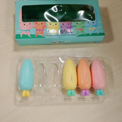 296436 - LEGAMI - Set me 6 Mini Shënues HC0001, Shënues në Formë Karrote, Bojëra me Bazë Uji, Ngjyra Pastel, Tharje e Shpejtë