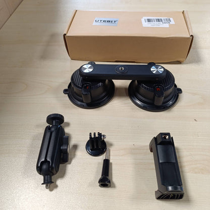 273927 - UTEBIT Montim për Kamerën GoPro me Filxhan Thithës, Kapacitet Ngarkese 10 kg, Kokë Sferike 360°, Pllakë Lirimi të Shpejtë