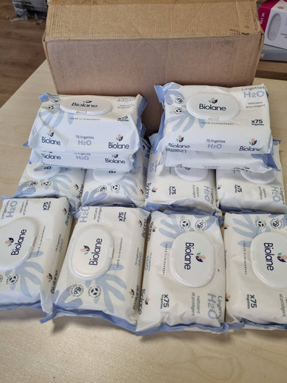 316094 - BIOLANE Peceta me ujë për foshnje - 900 peceta - Pako me 12 x 75