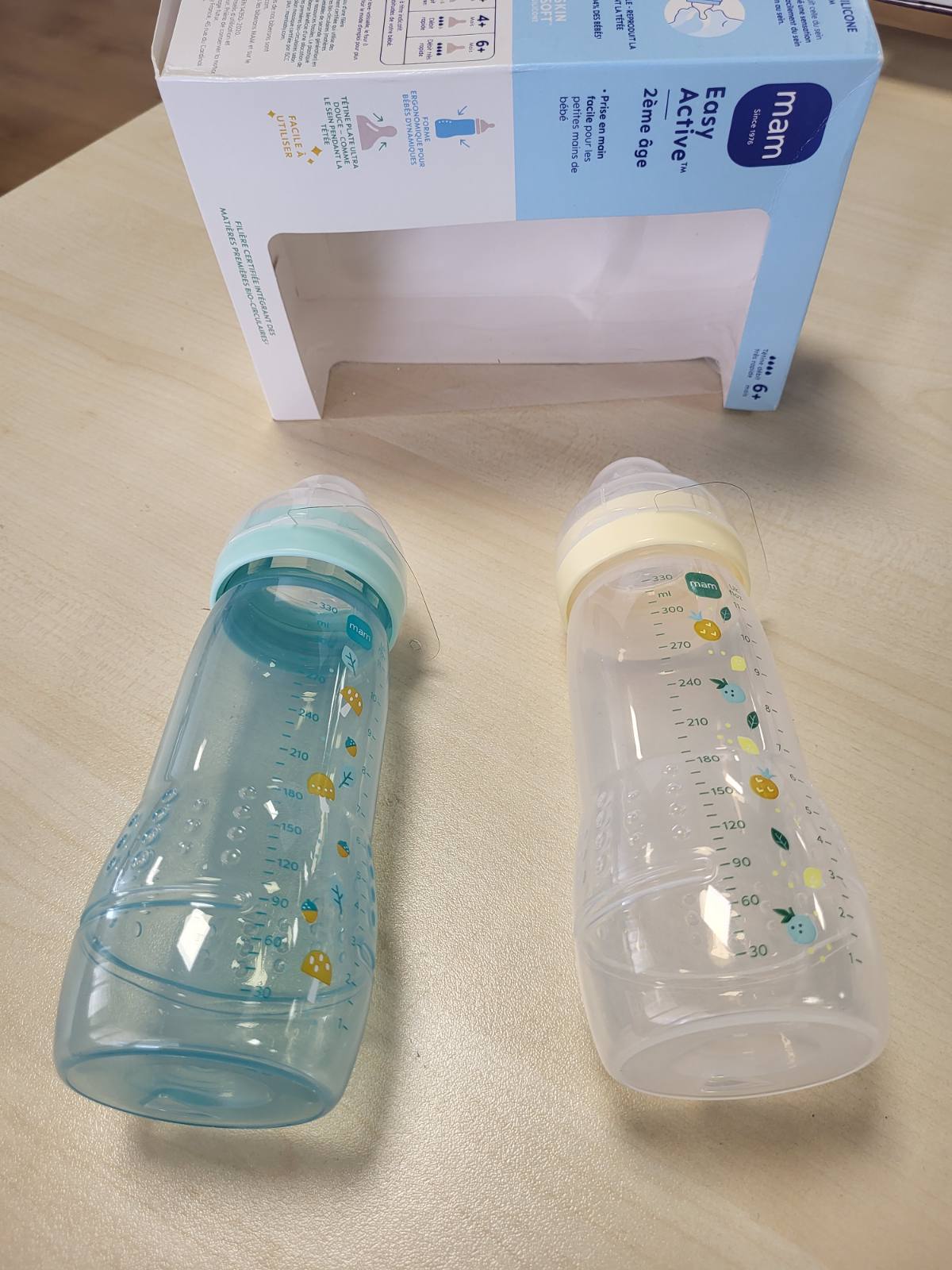317696 - MAM Shishe Easy Active për Bebe 6+ Muaj, Akullore + Pearl, 2 pako x 330ml, thithkë silikoni ultra të shpejtë X-speed, vulë e papërshkueshme nga rrjedhjet