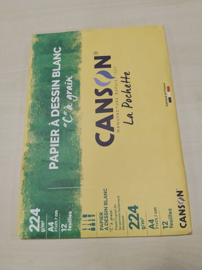 309376 - CANSON Pako me 12 fletë letre vizatimi A4 224g e bardhë