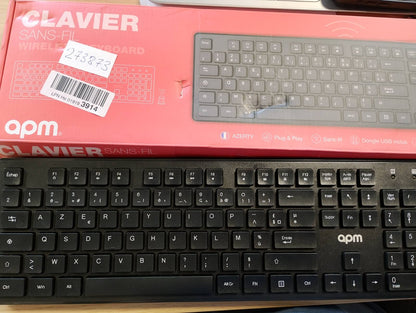 273873 - APM Tastierë pa tel, 2.4 GHz, AZERTY, 105 taste ergonomike, e pajtueshme me PC, laptop, MacOS, Windows, Linux.