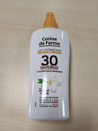 318557 - CORINE DE FARME Locion Hidratues Bronze SPF 30, 150 ml, me Vaj Monoi Tahitian, Mbrojtje nga Dielli, Aktivizues për Nxirje