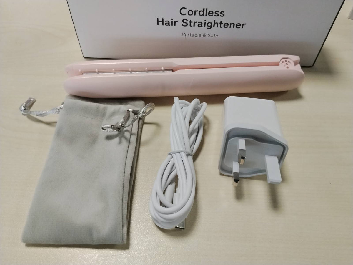 302039 - Pjastër flokësh pa tel dhe kaçurrela, portative USB e rikarikueshme për udhëtim, me bateri 5V/3500mAh, 3 nivele për flokë të lëmuar, të shpejtë dhe me shkëlqim
