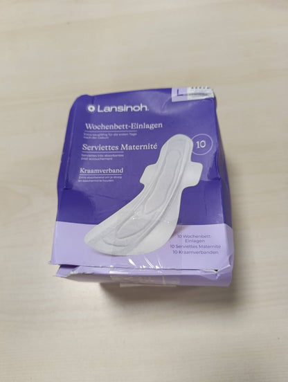 319143 - LANSINOH - Peceta sanitare kundër gjakderdhjes pas lindjes - Ultra absorbuese me krahë - Rezistent ndaj rrjedhjeve - Ideale pas lindjes