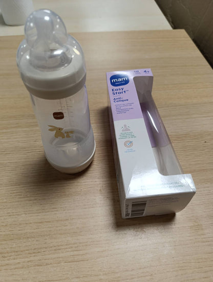 318371 - MAM | Shishe për foshnje 320 ml me rrjedhje të shpejtë, e pajtueshme me ushqyerjen me gji, për të zvogëluar dhimbjet e barkut dhe shqetësimin e foshnjës, për foshnje 4+ muaj