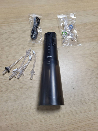 316449 - VIMMK Pastrues dhëmbësh me ujë dhe ujitës oral, 5 mënyra presioni uji, 8 maja të zëvendësueshme, i rikarikueshëm, rezistent ndaj ujit IPX7, rezervuar 300ML, ngjyrë e zezë