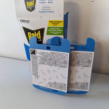 318671 - Raid Essentials Mbushëse për kurthe të lehta për mizat, mushkonjat dhe tenjat – Mbrojtje 24/7 – Pa insekticide, të sigurta për përdorim pranë fëmijëve dhe kafshëve shtëpiake – 2 mbushje