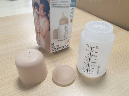 317818 - SUAVINEX Shishe Zero Zero Anti-Kolik, Thithë Silikoni me Rrjedhje të Mesme (M), për Bebe 3+ Muaj, 270 ml, e Lehtë
