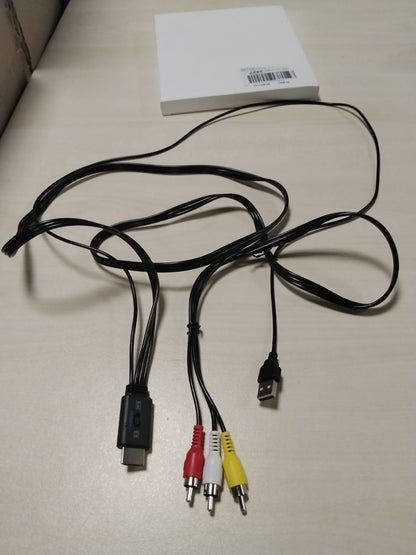320231 - CAMWAY Përshtatës RCA në HDMI, Konvertues Video Audio 1080P CVBS RCA me Kabllo RCA Mashkull 150cm, Dizajn Kablloje Gjithçka-në-Një, Mbështet PAL/NTSC për HDTV/DVD/VHS/VCR