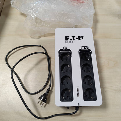 267664 - EATON 3S 850 DIN, furnizim me energji të pandërprerë (UPS), 850 VA, 8 dalje DIN, 2 porta karikimi USB Type-A, mbrojtje nga mbingarkesa, e bardhë dhe e zezë