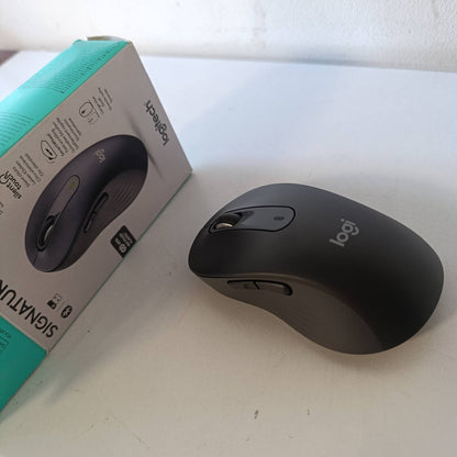 273188 - Logitech Maus pa tel Signature M650 L - për duar të mëdha, klikime të qeta, butona anësorë të personalizueshëm, Bluetooth, kompatibilitet me shumë pajisje - Gri