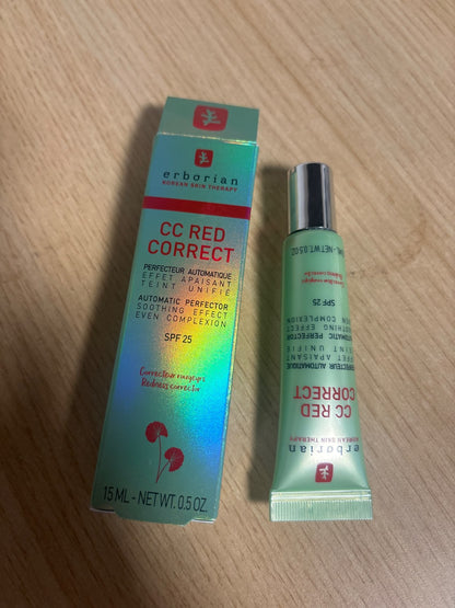 316853 - ERBORIAN CC Red Correct - Krem kundër skuqjes me Centella Asiatica, Kujdes korean për fytyrën me efekt qetësues, SPF 25, 15 ml