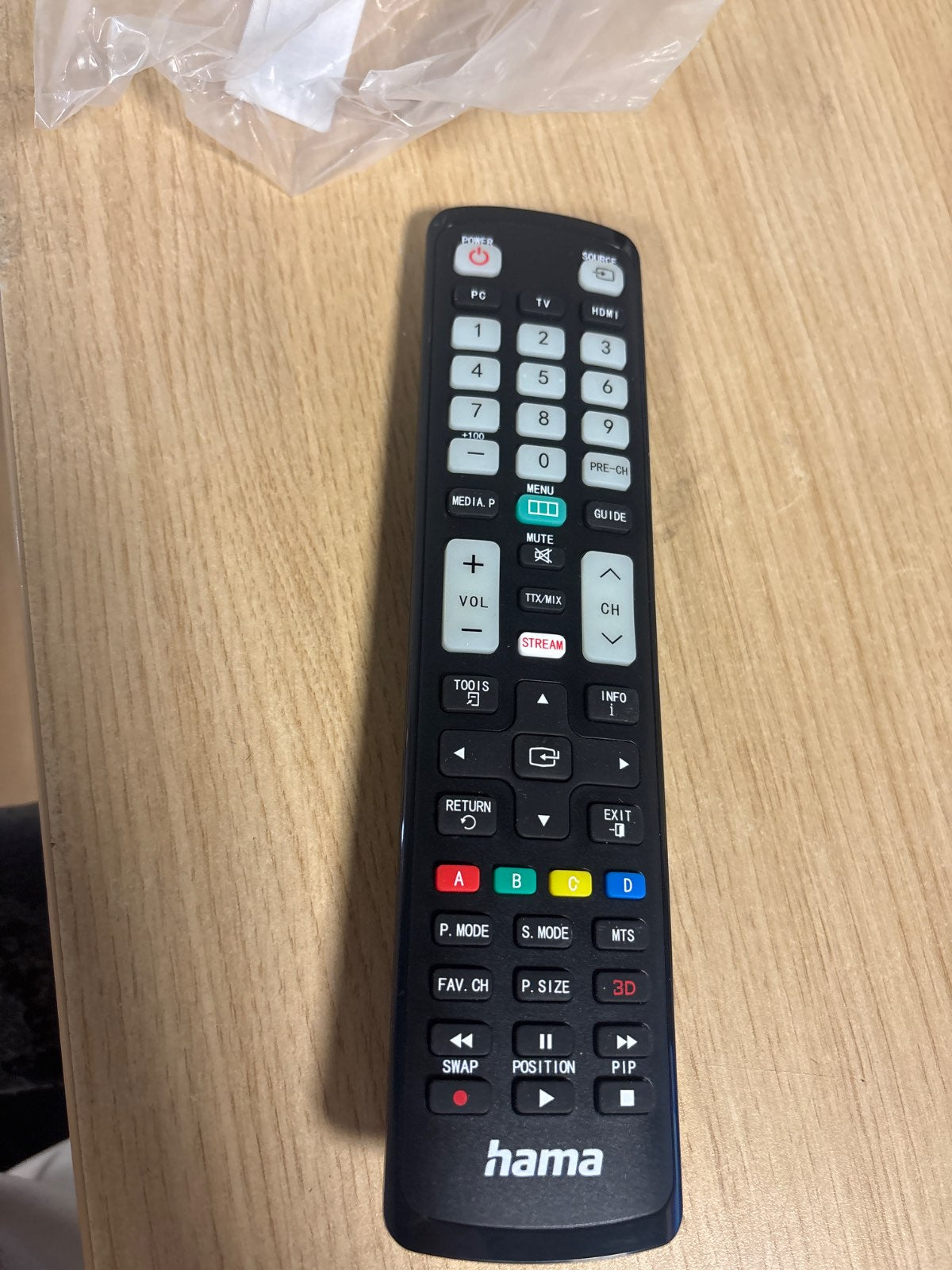 273885 - HAMA Telekomandë universale për televizorë Samsung (Infra të kuqe, Mësim, Butona të ndriçuar, Buton inteligjent, Funksion i modalitetit të lehtë, Butona kryesorë ergonomikë, Rreze veprimi 10 m) E zezë