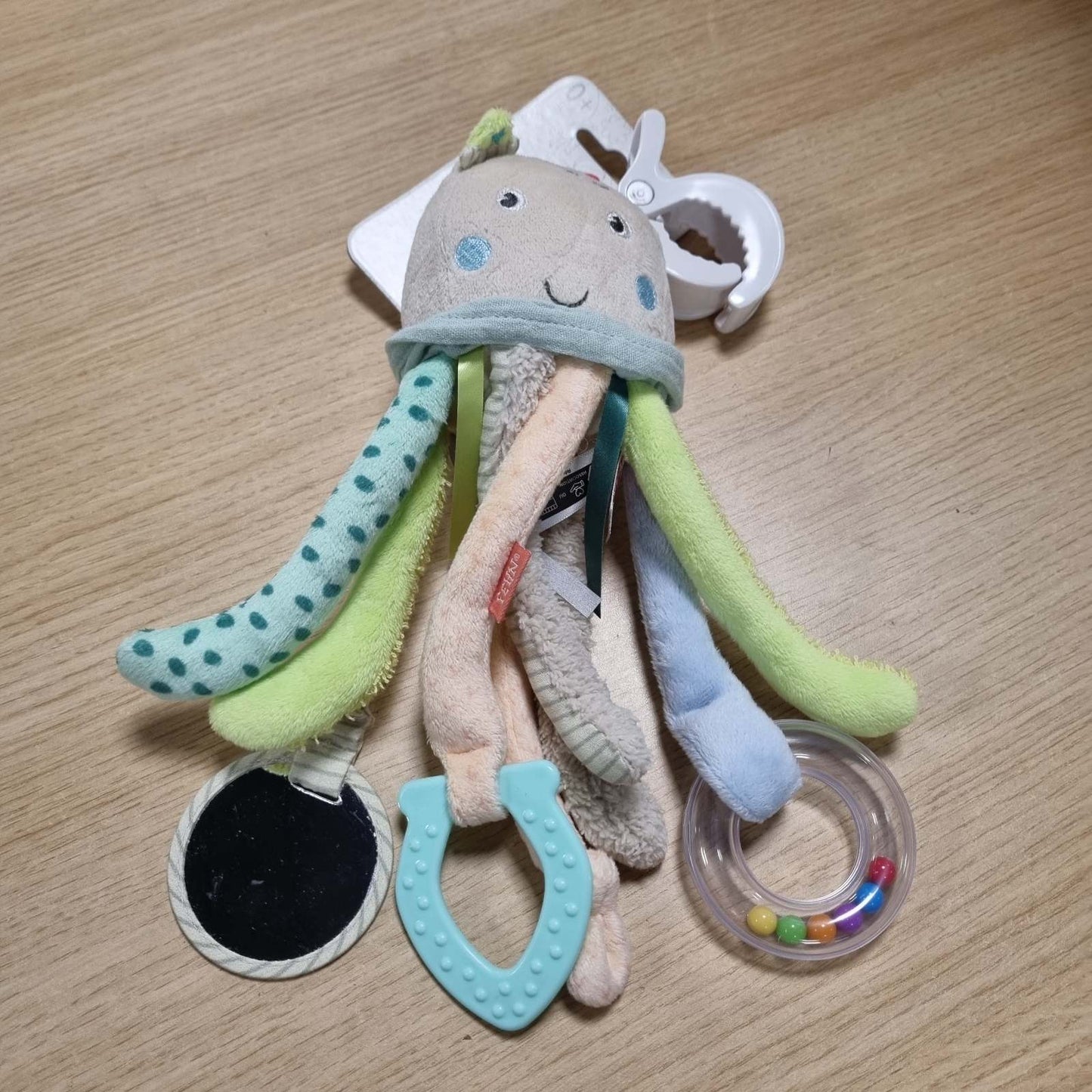 317965 - FEHN Lodër Activity Octopus për Aftësitë Motorike të Foshnjave, për Karroca, Djep dhe Sedilje Makine, 0+ Muaj