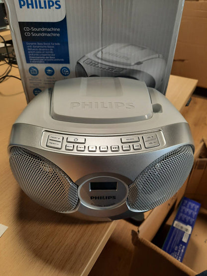 273246 - PHILIPS AUDIO AZ215S - CD player portativ - Radio FM - Hyrje Aux - Argjend