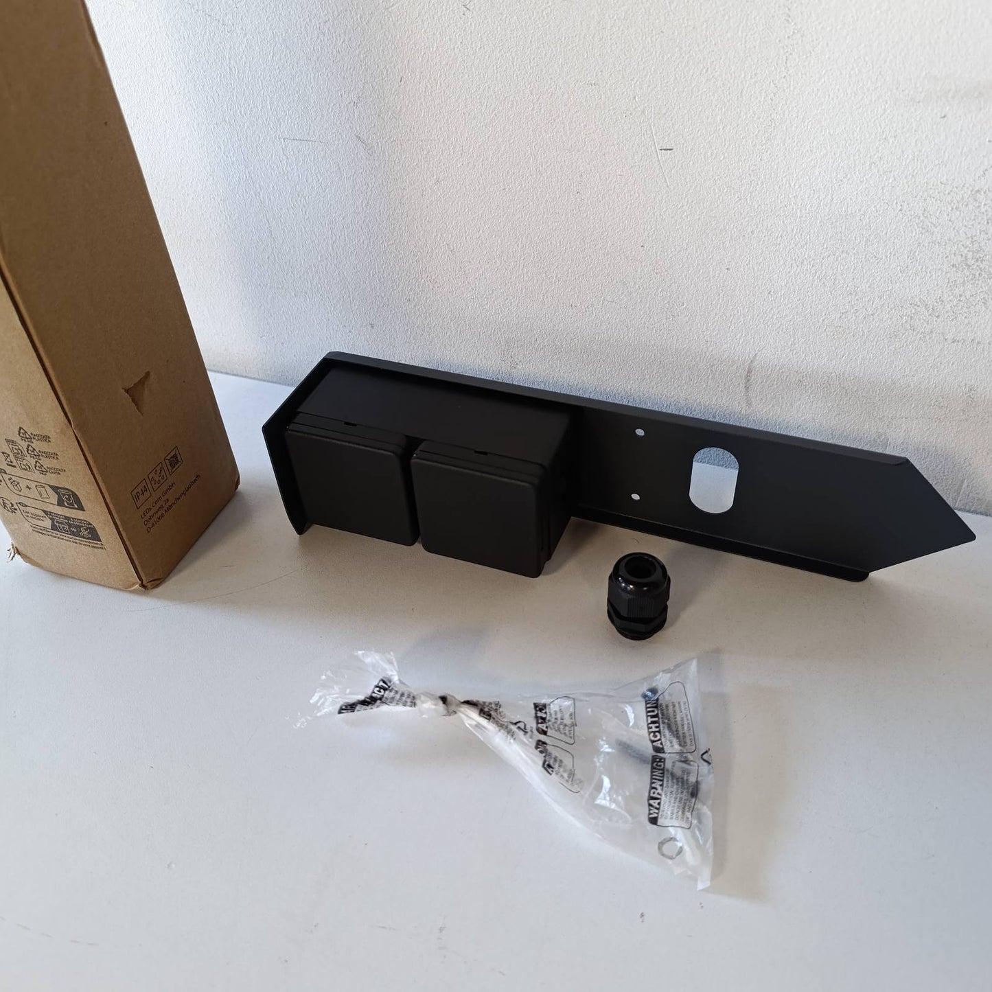 273421 - ledscom.de Kolonë prize kopshti PIWI, IP44, 2-kahëshe, çelik inox, antracit, katror, 30 cm