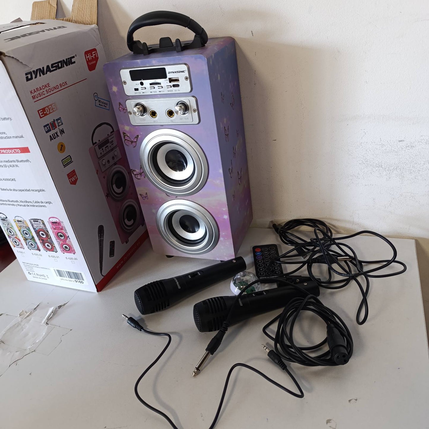276354 - DYNASONIC Mikrofon Karaoke për Fëmijë (gjenerata e 3-të Modeli 2022), Lodër për Fëmijë Modeli 025-18 Drita
