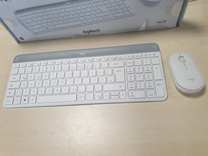 268050 - LOGITECH MK470 - Set tastiere dhe mausi pa tel, i hollë, me paraqitje gjermane, QWERTZ, Windows, i bardhë