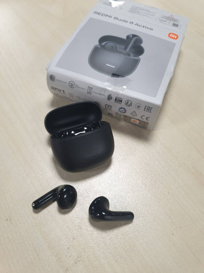 276881 - XIAOMI REDMI Buds 8 Active - Kufje Bluetooth TWS, Altoparlantë titaniumi 14.2 mm, Jetëgjatësi baterie 37 orë, Bluetooth 5.4, IP54, E zezë