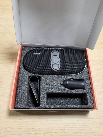 273009 - KIT për makinë Bluetooth 5.1, altoparlant 6W, sistem pa tel, anulim zhurmash, tingull stereo, rilidhje automatike, lidh 2 telefona, GPS, muzikë, e zezë