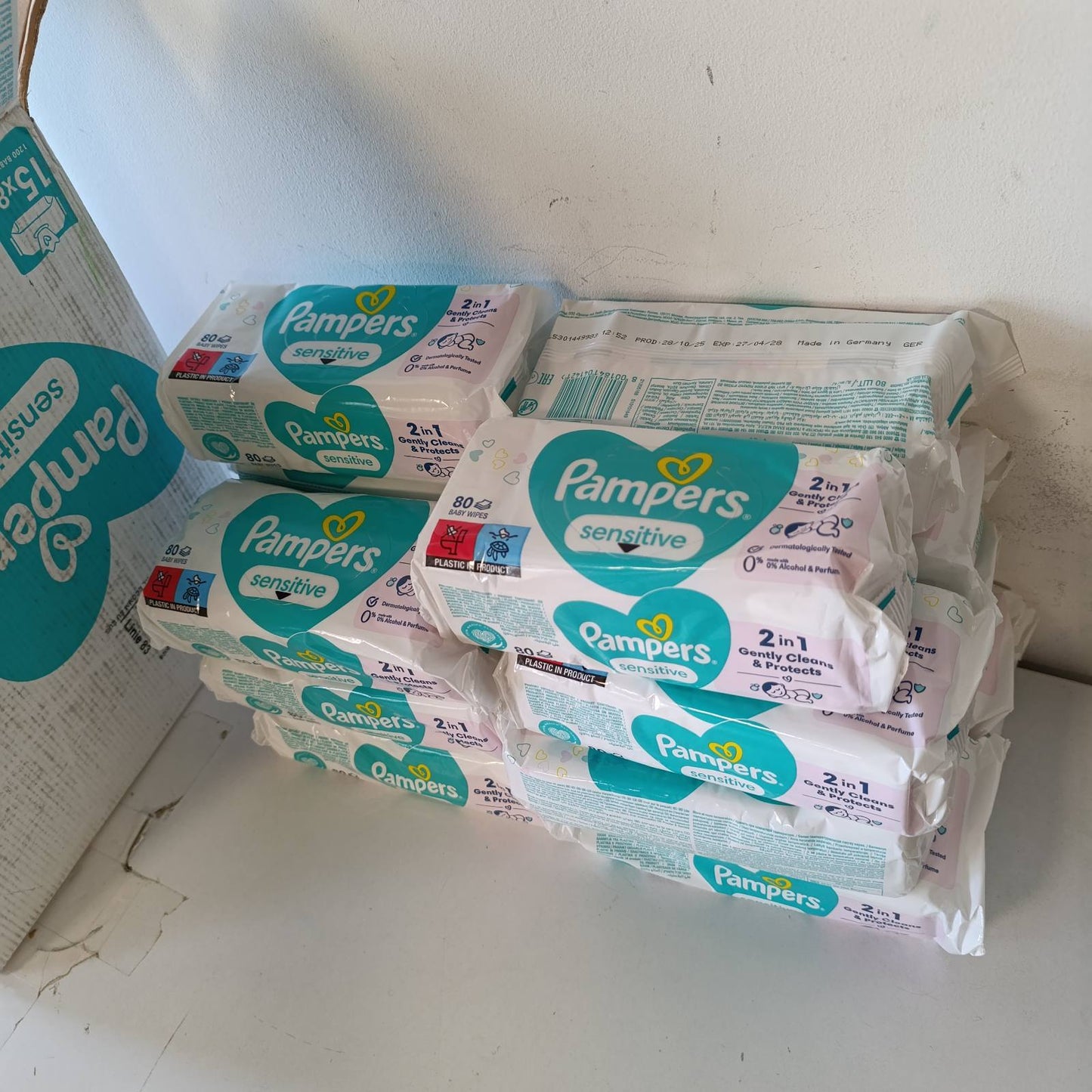 275174 - PAMPERS Pampers Sensitive, 1200 peceta për foshnje (15 x 80 cm), pa alkool dhe aromë, të certifikuara OEKO-TEX, për pastrim të butë dhe delikat