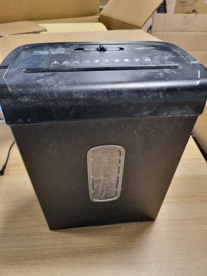 273368 - AMAZON BASICS - Makinë copëtimi letre me prerje tërthore, 6 fletë, copëtim kartash krediti, 14L, e zezë