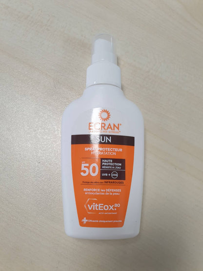 318816 - ECRAN® Sprej Hidratues Mbrojtës, SPF 50, Madhësi udhëtimi, Teknologjia vitEox80, Vitamina E